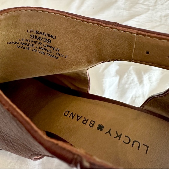 Women’s Lucky Brand Barimo Open Toe Leather Bootie - Picture 2 of 3